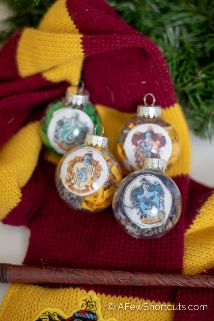 diy harry potter house ornaments with printable - a few shortcuts